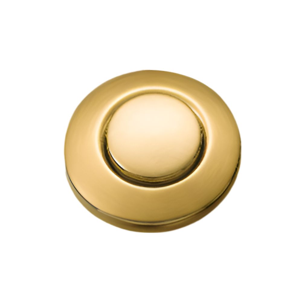 Moen 1-13/16" Garbage Disposal Air Switch, Deck Mount, Round, Push Button, Brushed Gold - AS-4201-BG