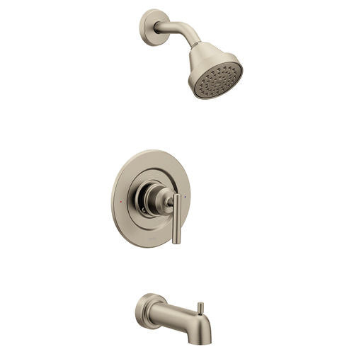 Moen Gibson Posi-Temp Tub/Shower Faucet, 1.75 GPM, 1-Function, Single Lever Handle, M-PACT, Eco-Performance, Brushed Nickel - T2903EPBN