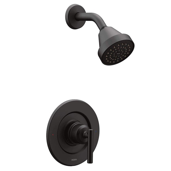 Moen Gibson Posi-Temp Single-Handle Shower Faucet, One-Function, 1.75 GPM, Lever Handle, Eco-Performance, M-PACT, Matte Black - T2902EPBL