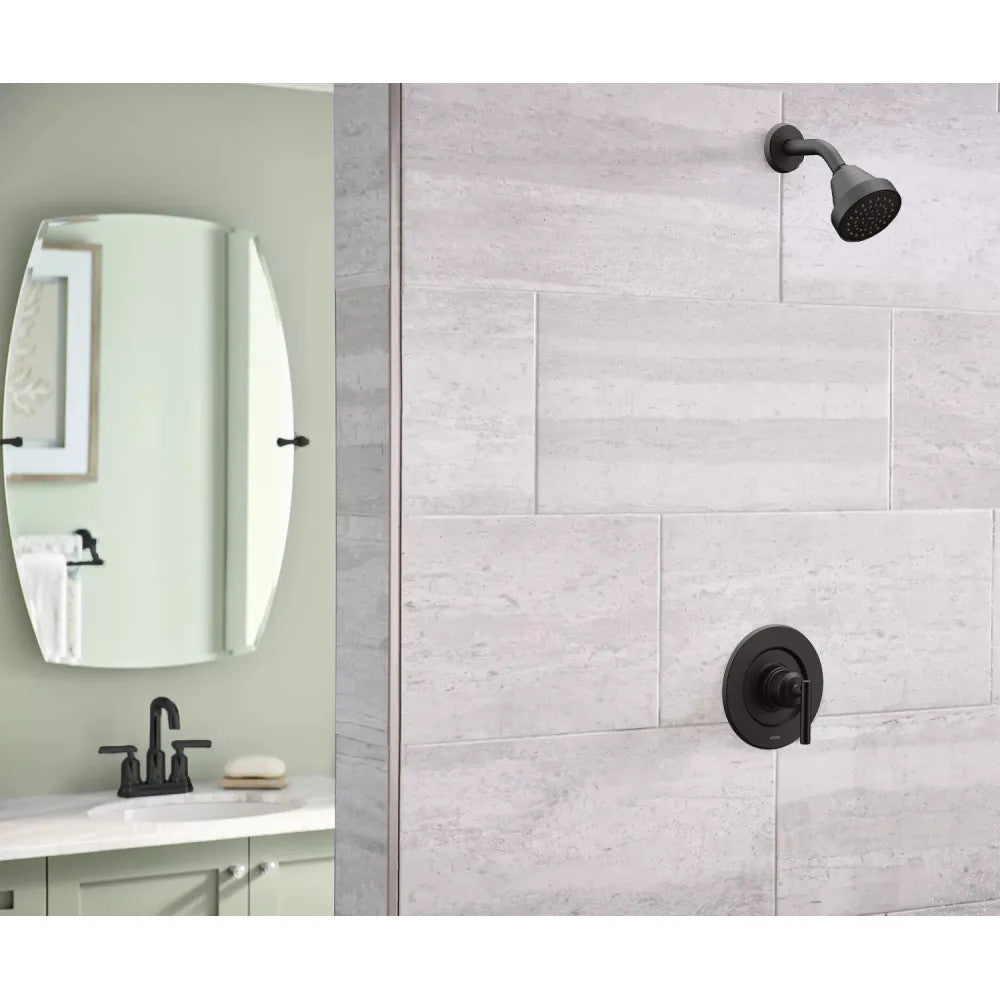 Moen Gibson Posi-Temp Single-Handle Shower Faucet, One-Function, 1.75 GPM, Lever Handle, Eco-Performance, M-PACT, Matte Black - T2902EPBL