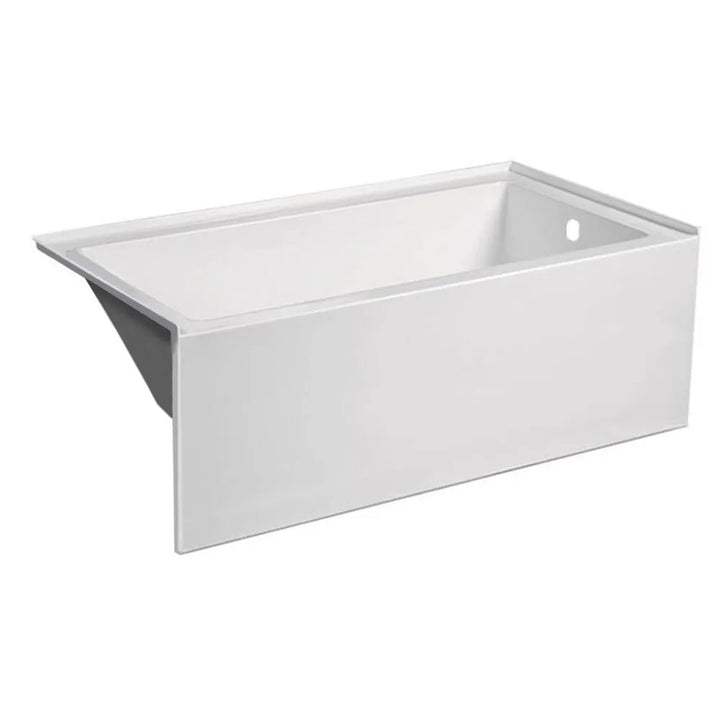 ProStock Acrylic 60" x 30" Alcove Soaker Tub, Right-Hand Drain, White - TAS6030R