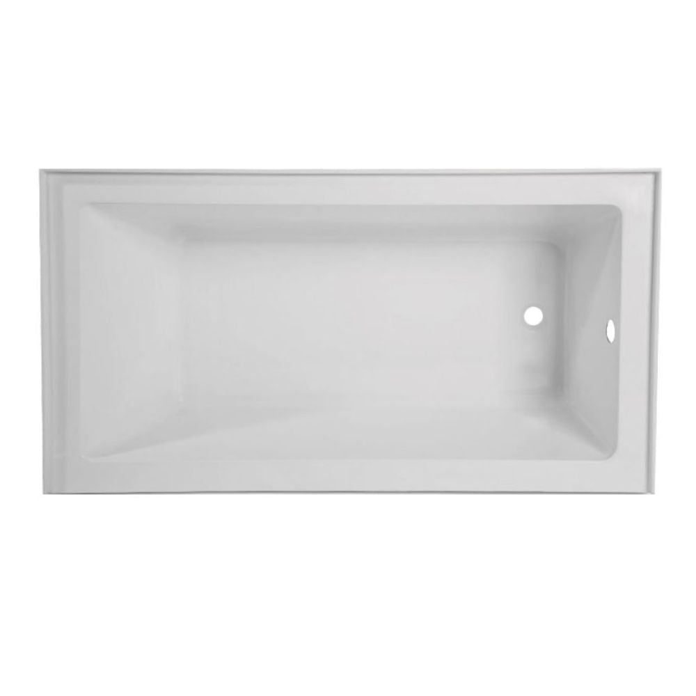 ProStock Acrylic 60" x 30" Alcove Soaker Tub, Right-Hand Drain, White - TAS6030R