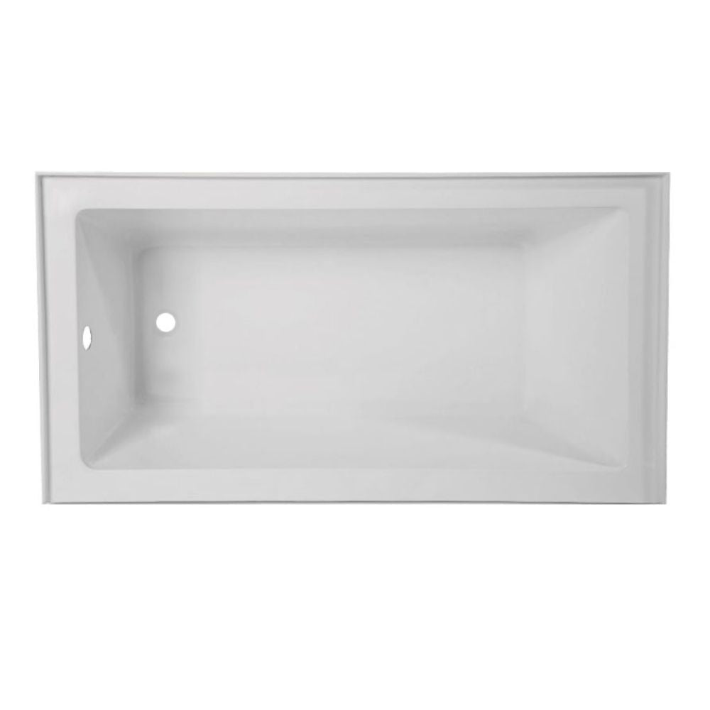ProStock Acrylic 60" x 32" Alcove Soaker Tub, Left-Hand Drain, White, TAS6032L