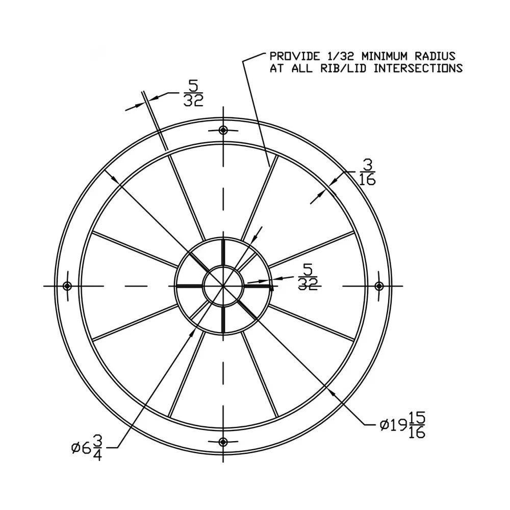 Norwesco 20" Domed Septic Tank Lid with Gasket - 62408