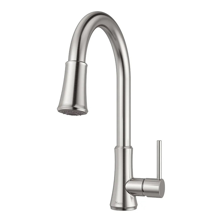 Pfister Pfirst Single-Handle Pull-Down Kitchen Faucet, 1.8 GPM, Pfast Connect, Pforever Seal, Stainless Steel - G529-PF2S