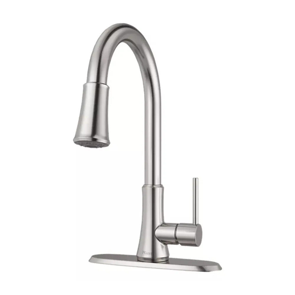Pfister Pfirst Single-Handle Pull-Down Kitchen Faucet, 1.8 GPM, Pfast Connect, Pforever Seal, Stainless Steel - G529-PF2S