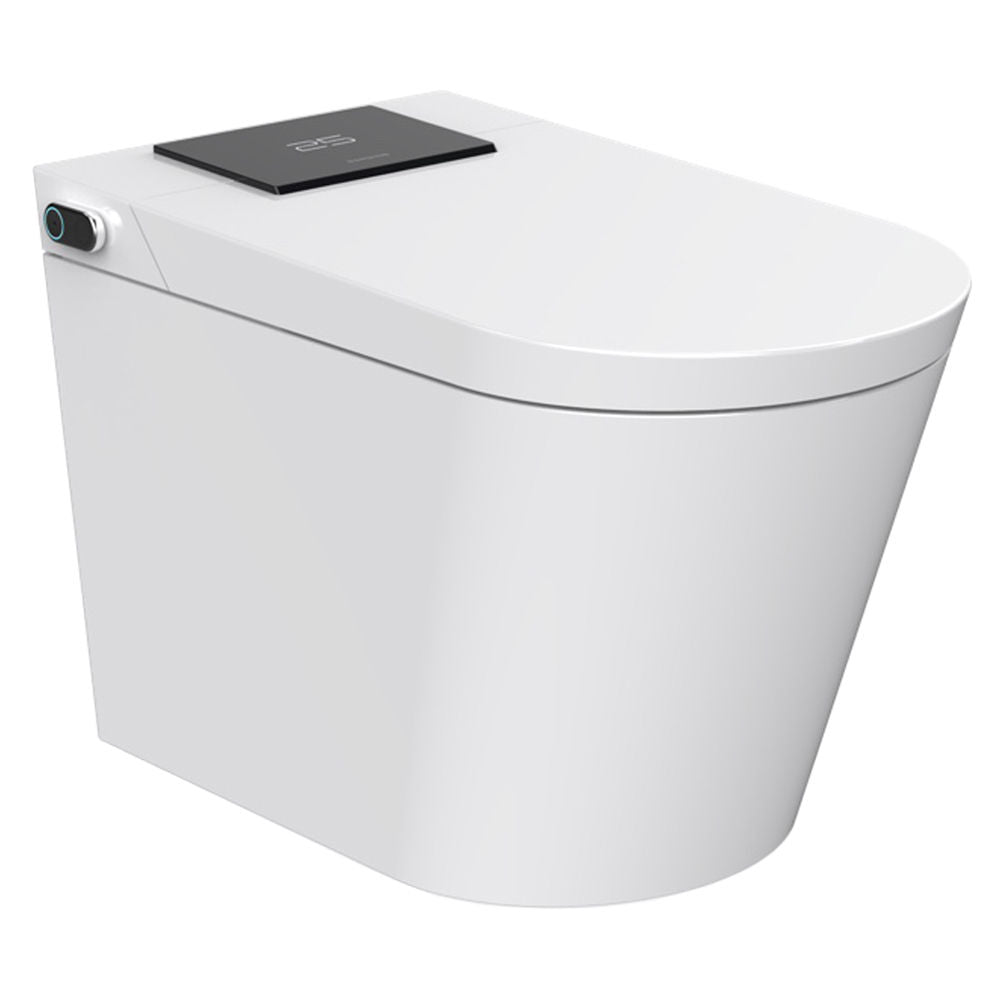 Trone Smart Bidet Toilet Combo with Toe Touch Sensor, Auto-Open/Close, Digital Display, Heated Seat, Night Light, Auto-Flush, 1.28 GPF, Classic White - STCM1.WH