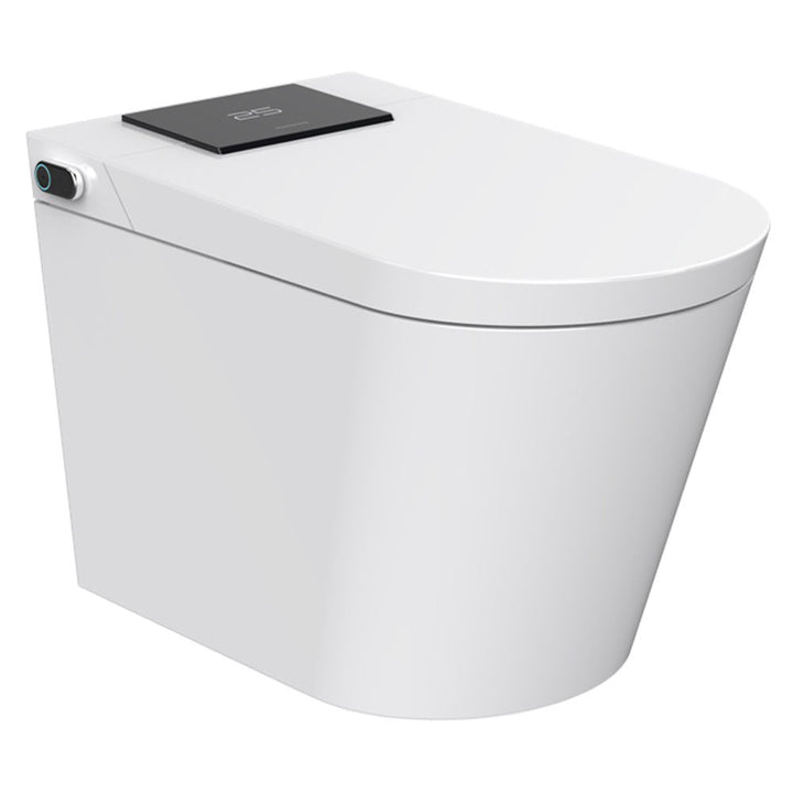 Trone Smart Bidet Toilet Combo with Toe Touch Sensor, Auto-Open/Close, Digital Display, Heated Seat, Night Light, Auto-Flush, 1.28 GPF, Classic White - STCM1.WH