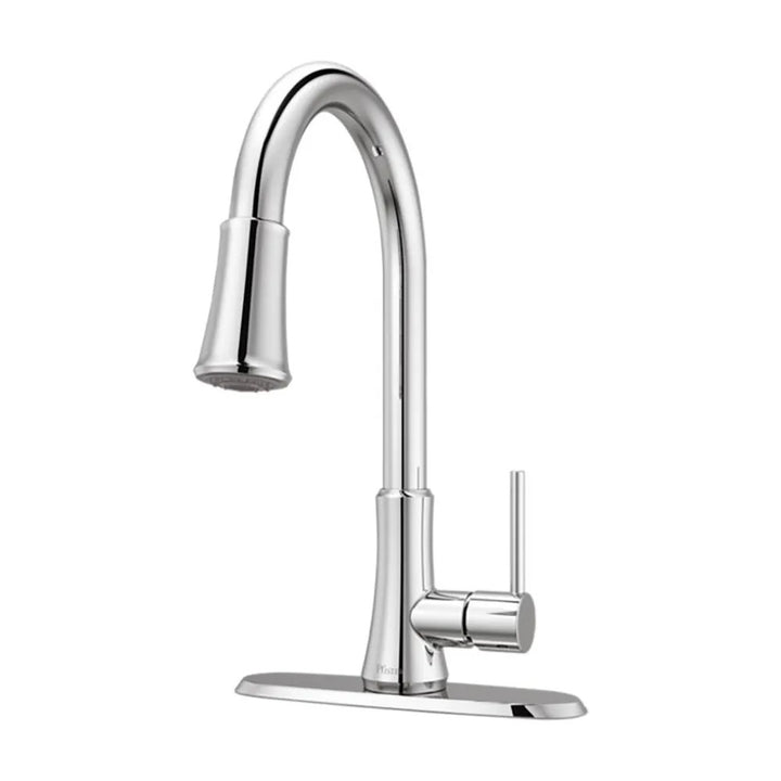 Pfister Pfirst Single-Handle Pull-Down Kitchen Faucet, 1.8 GPM, Pfast Connect, Pforever Seal, Polished Chrome - G529-PF2C