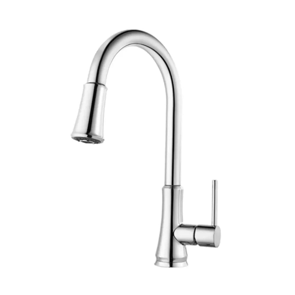 Pfister Pfirst Single-Handle Pull-Down Kitchen Faucet, 1.8 GPM, Pfast Connect, Pforever Seal, Polished Chrome - G529-PF2C