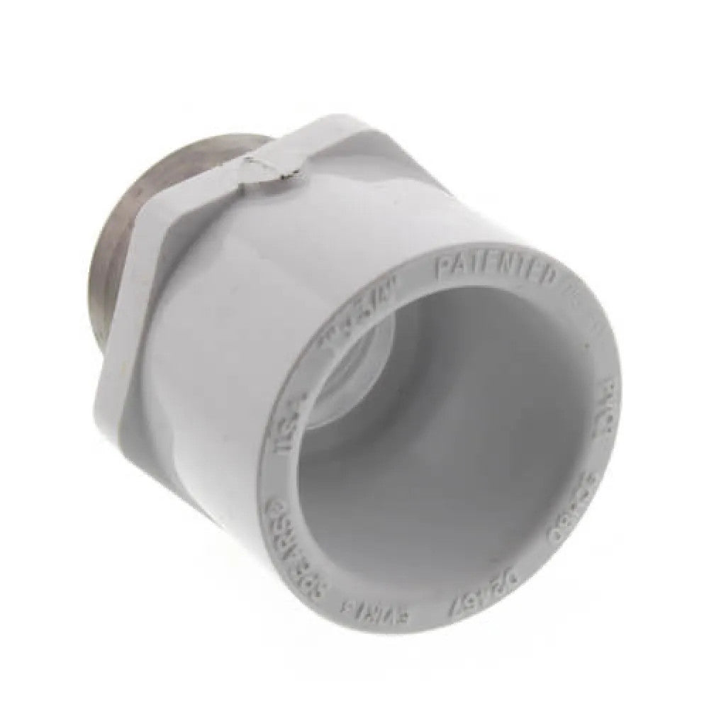 PVCFES134 1" SLIP x 3/4" FIP ADAPTER WITH STAINLESS COLLAR