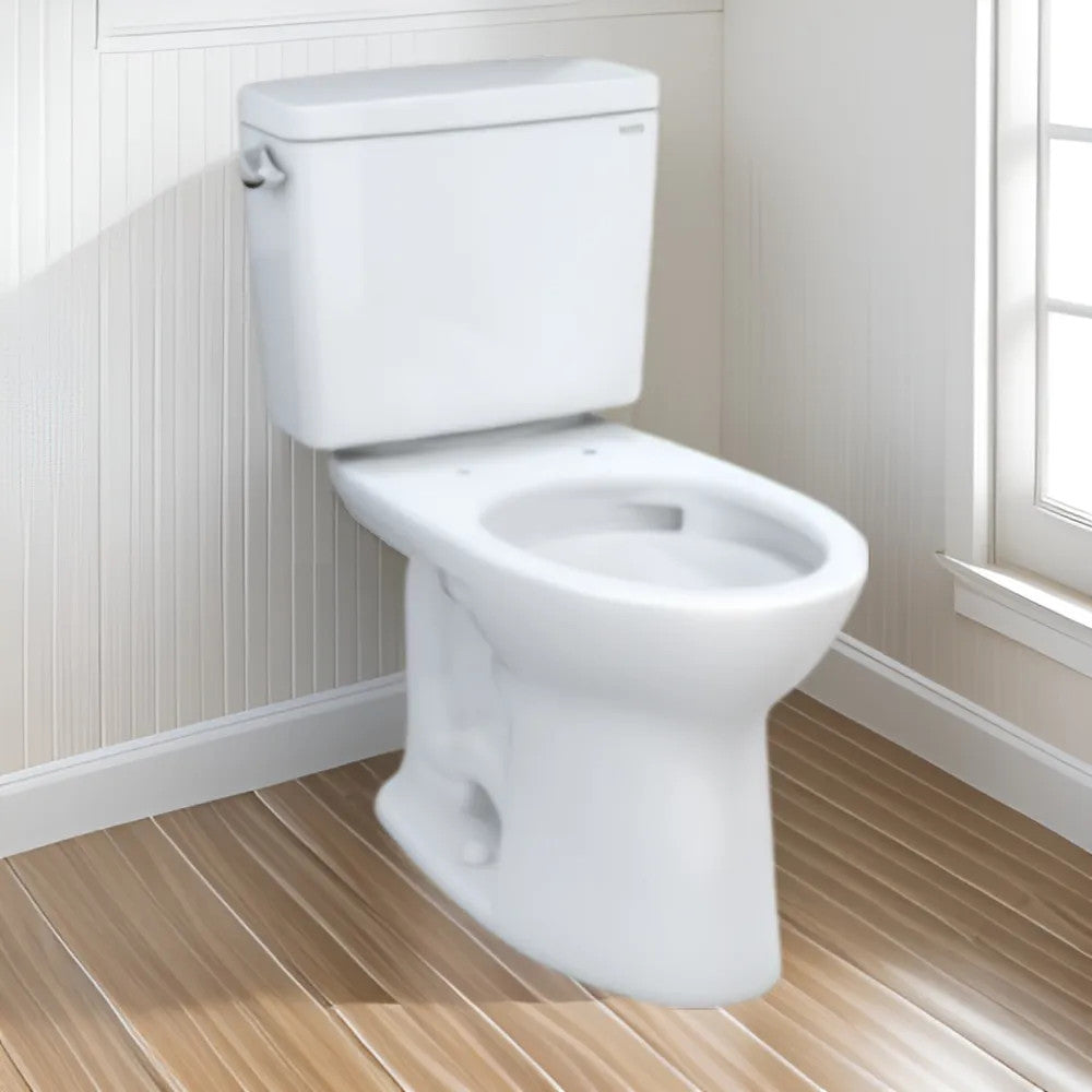 TOTO Drake Two-Piece Toilet, 1.28 GPF, Less Seat, Universal Height, Cotton White - CST776CEFG#01