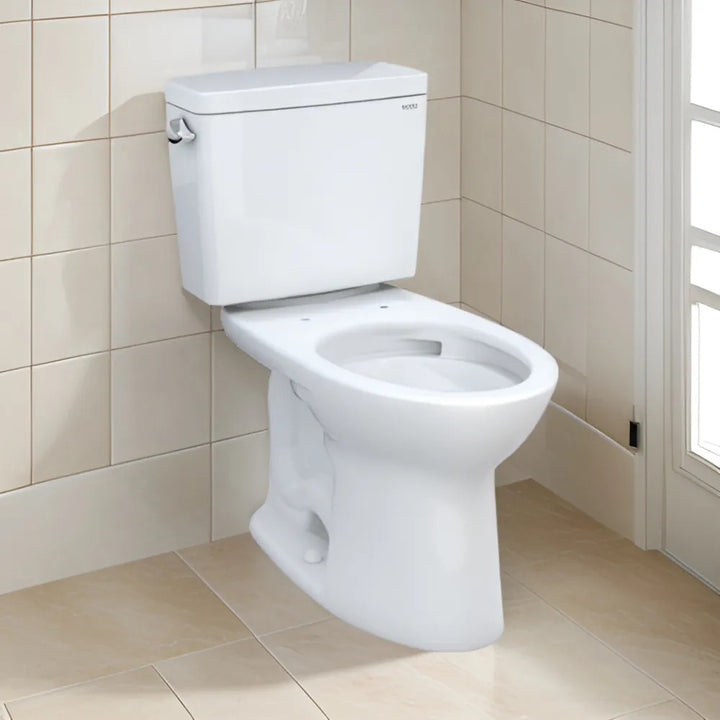 TOTO 21 Drake Universal Height Two-Piece Elongated Toilet, TORNADO Flush, CEFIONTECT, 1.6 GPF, 12" Rough-In, Cotton White - CST776CSFG#01