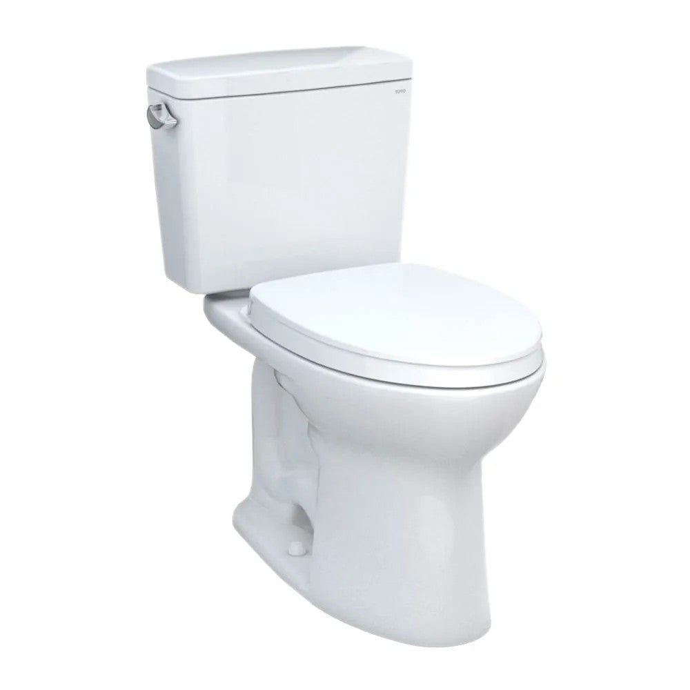 TOTO Drake Two-Piece Toilet with SoftClose Seat, 1.6 GPF, Universal Height, Cotton White - MS776124CSFG#01