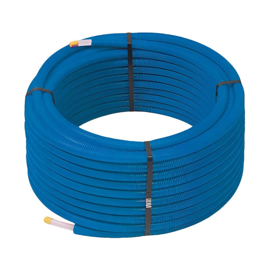 1/2" PEX Tubing Roll, 300 feet - White Pipe/Blue Sleeve
