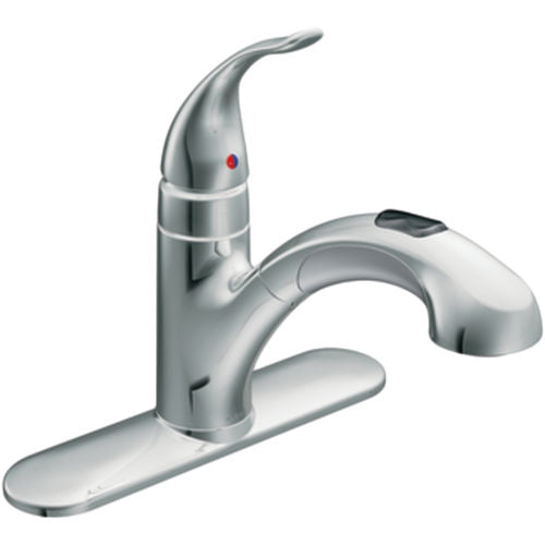 Moen Integra Single Handle Pull-Out Low Arc Kitchen Faucet, Chrome - 67315C
