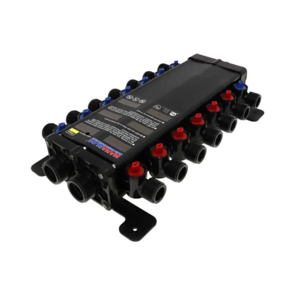 Viega 49610 ManaBloc Standard 14-Port Manifold, Less Outlet Adapters - 6 Hot/ 8 Cold