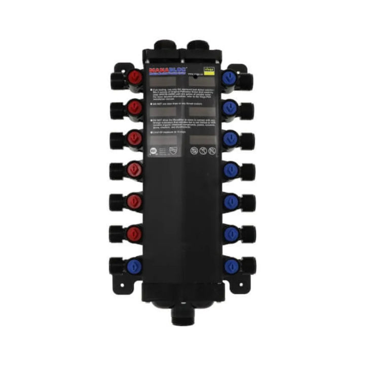 Viega 49610 ManaBloc Standard 14-Port Manifold, Less Outlet Adapters - 6 Hot/ 8 Cold
