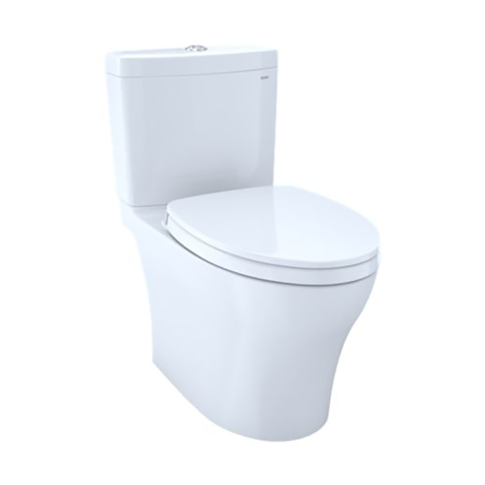 TOTO Aquia IV Two-Piece Toilet, Elongated, Universal Height, Dual Flush, 1.28 and 0.9 GPF, Cotton White- CST446CEMFGN#01