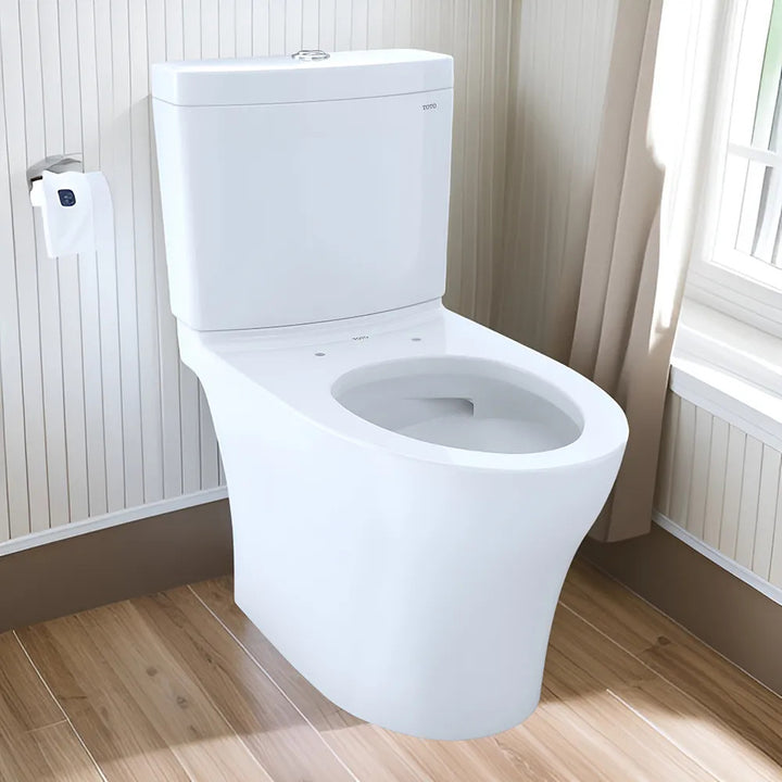 TOTO Aquia IV Two-Piece Toilet, Elongated, Universal Height, Dual Flush, 1.28 and 0.9 GPF, Cotton White- CST446CEMFGN#01