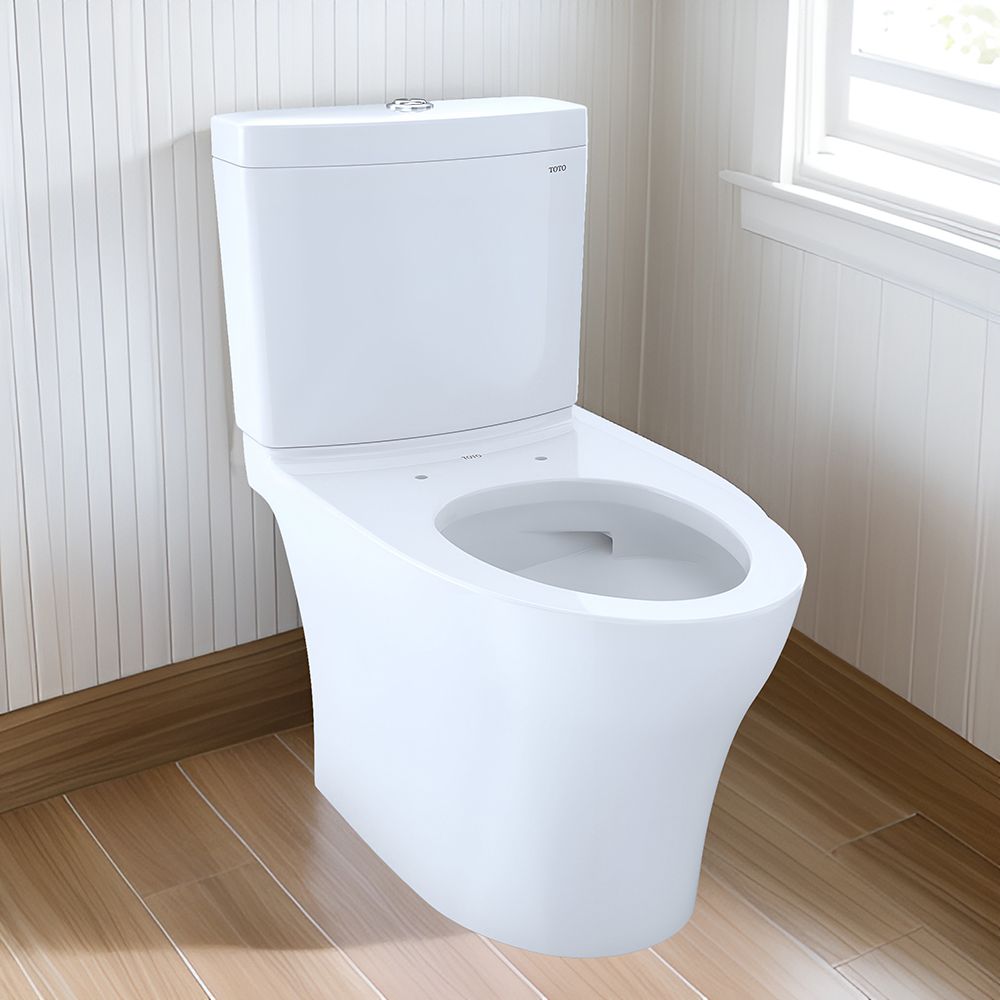 TOTO Aquia IV Two-Piece Toilet, Elongated, Less Seat, Regular Height, Dual Flush, 1.28 and 0.9 GPF, Cotton - CST446CEMGN#01