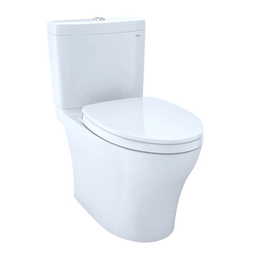 TOTO Aquia IV Two-Piece Toilet, Dual Flush, 1.28 and 0.9 GPF, WASHLET+ Ready, 12" Rough-In, SoftClose Seat Included, Cotton - MS446124CEMGN#01