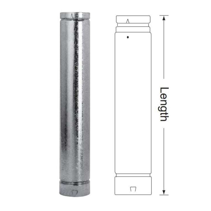 M&G Duravent 4" B-Vent Round Rigid Pipe with 24" Length - 4BV24