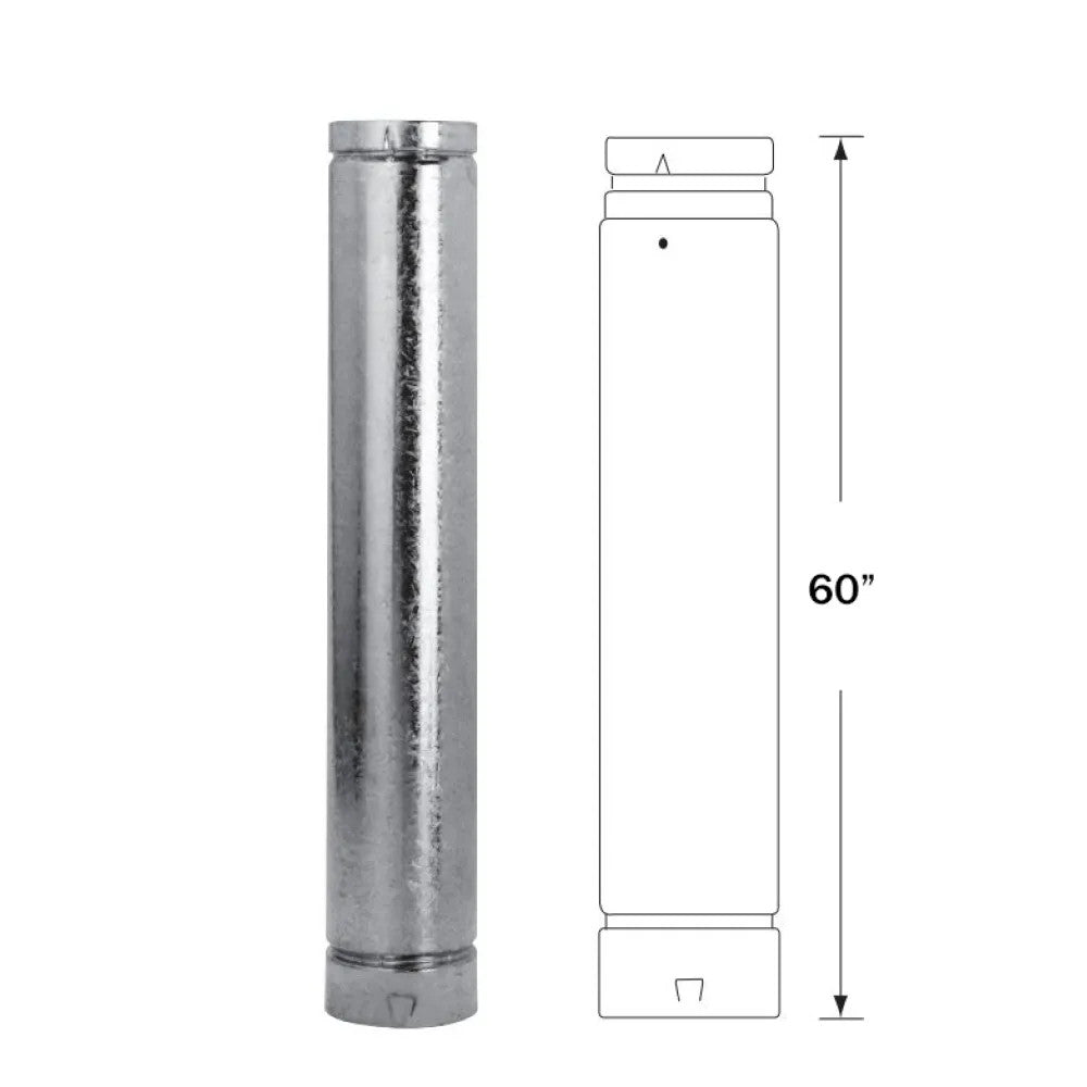 M&G Duravent 4" B-Vent Round Rigid Pipe with 60" Length - 4BV60