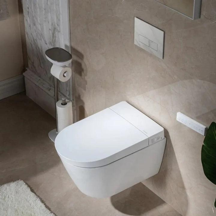 Trone Wall-Hung Hung Smart Bidet Toilet Combo with Heated Seat, Night Light, Auto-Flush, 1.6/1.1 GPF, White - STV7216