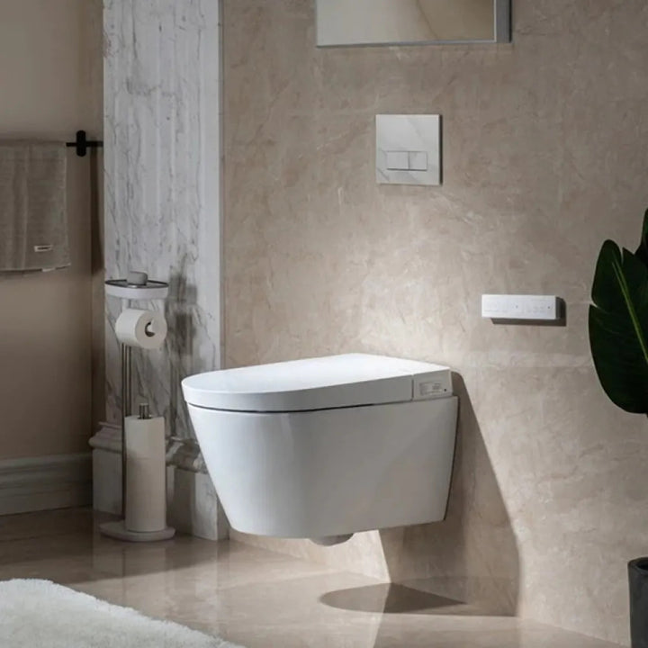 Trone Wall-Hung Hung Smart Bidet Toilet Combo with Heated Seat, Night Light, Auto-Flush, 1.6/1.1 GPF, White - STV7216