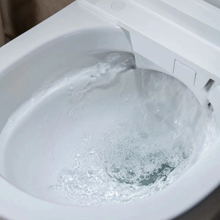 Trone Wall-Hung Hung Smart Bidet Toilet Combo with Heated Seat, Night Light, Auto-Flush, 1.6/1.1 GPF, White - STV7216