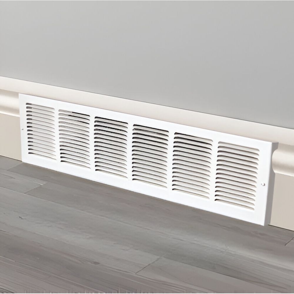 Shoemaker 30" x 6" Baseboard Return Air Grille, Soft White - 1150-30X6