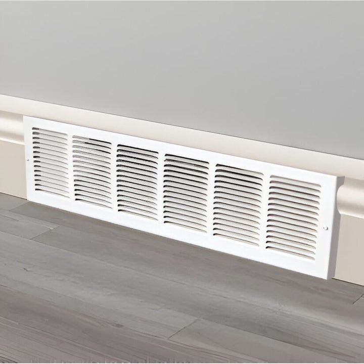Shoemaker 30" x 6" Baseboard Return Air Grille, Soft White - 1150-30X6