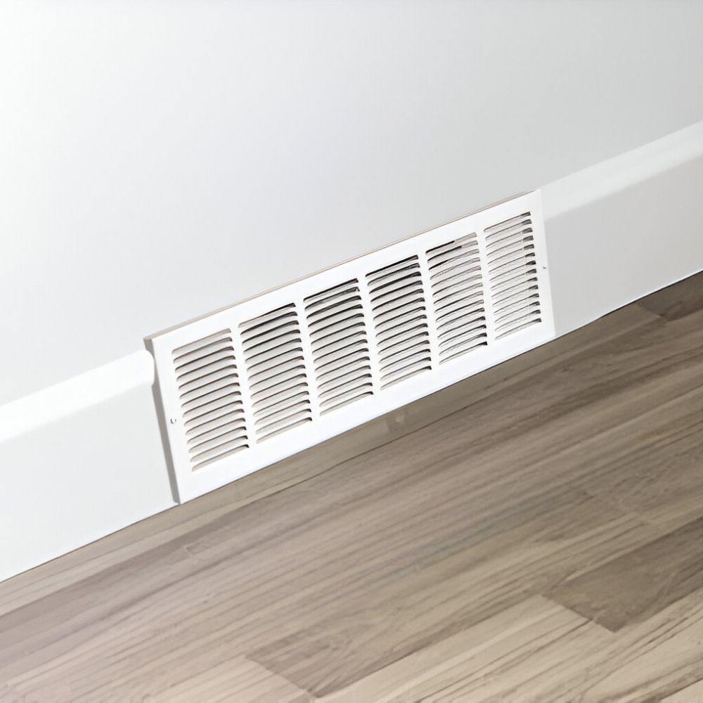 Shoemaker 30" x 6" Baseboard Return Air Grille, Soft White - 1150-30X6