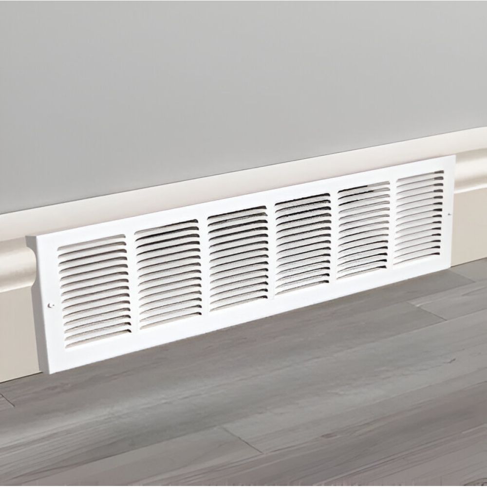 Shoemaker 30" x 6" Baseboard Return Air Grille, Soft White - 1150-30X6