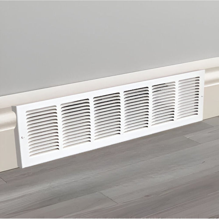 Shoemaker 30" x 6" Baseboard Return Air Grille, Soft White - 1150-30X6