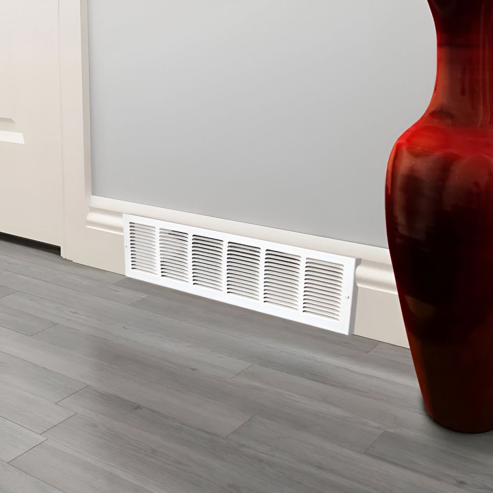 Shoemaker 30" x 6" Baseboard Return Air Grille, Soft White - 1150-30X6