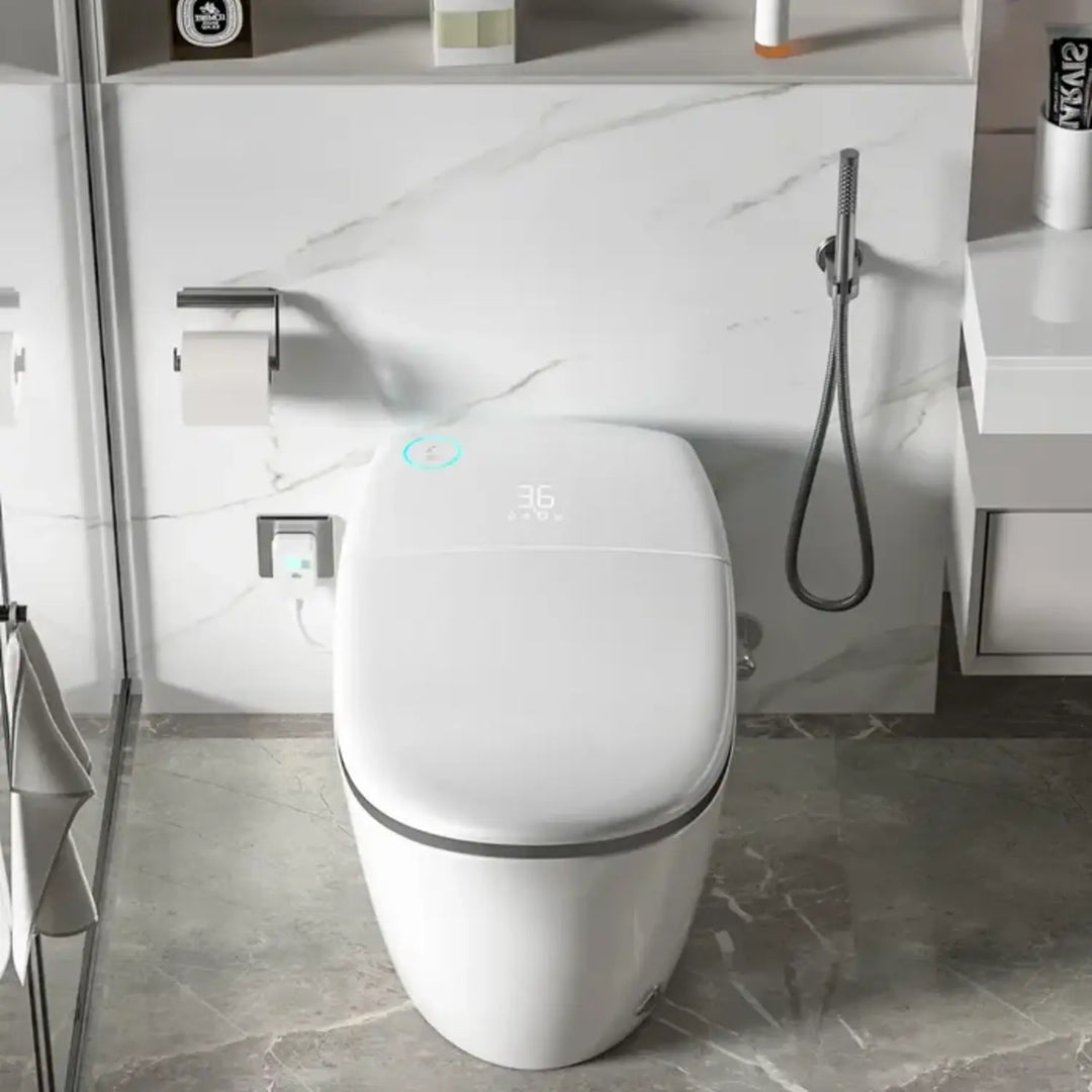 Hands‑Free Smart Toilet with Heated Seat, UV Sterilization, Aromatherapy, and ToeTouch Control