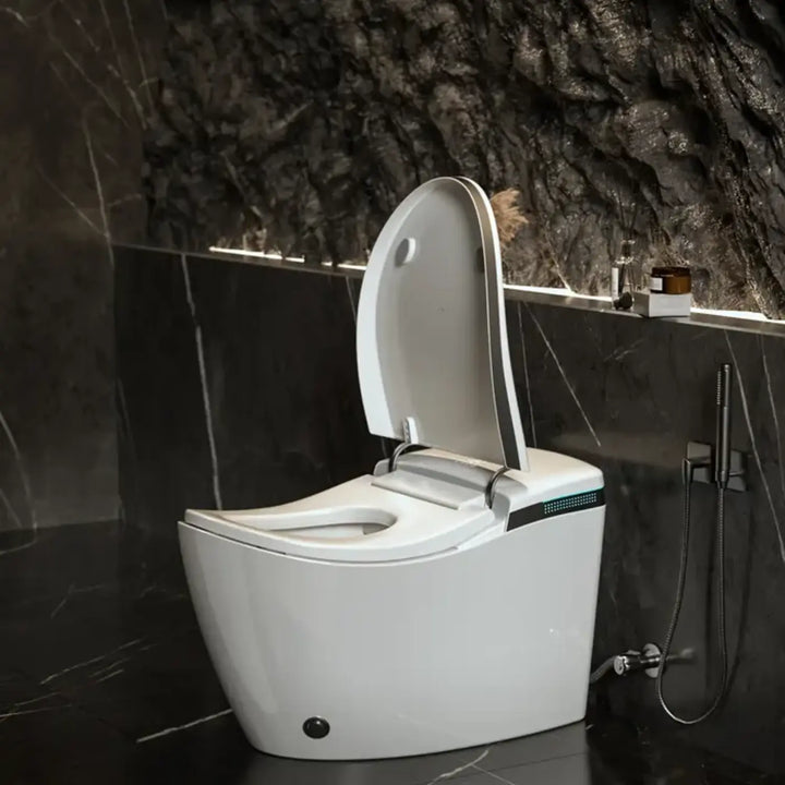 Hands‑Free Smart Toilet with Heated Seat, UV Sterilization, Aromatherapy, and ToeTouch Control