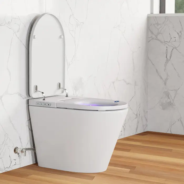 Smart Bidet Toilet with Touch‑Free Flush, Heated Seat, and Adjustable Wash Settings
