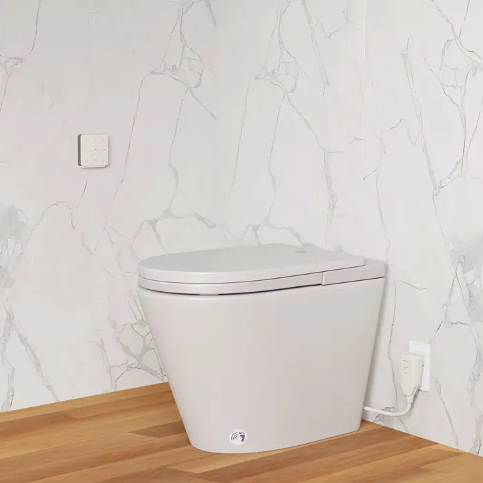 Smart Bidet Toilet with Touch‑Free Flush, Heated Seat, and Adjustable Wash Settings