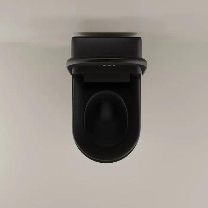 Automatic Matte Black Smart Toilet with Voice Control, Warm‑Water Bidet, and UV Sterilization