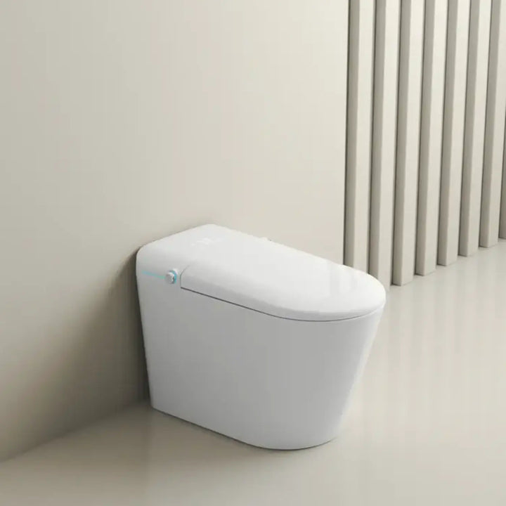 Automatic White Smart Toilet with Voice Control, Warm Wash Bidet, and UV Sterilization