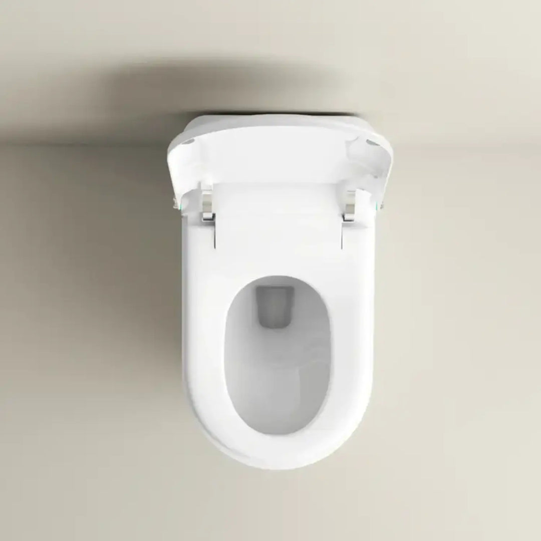 Automatic White Smart Toilet with Voice Control, Warm Wash Bidet, and UV Sterilization