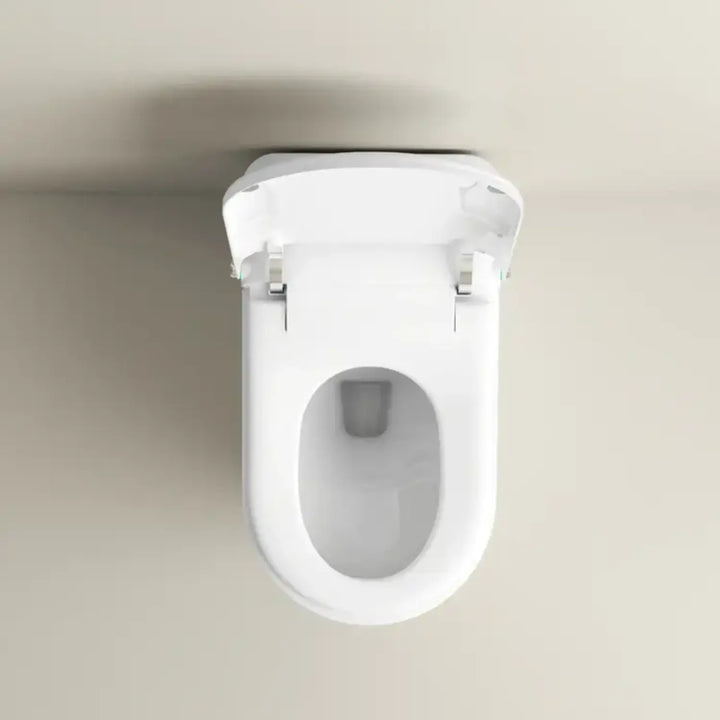 Automatic White Smart Toilet with Voice Control, Warm Wash Bidet, and UV Sterilization