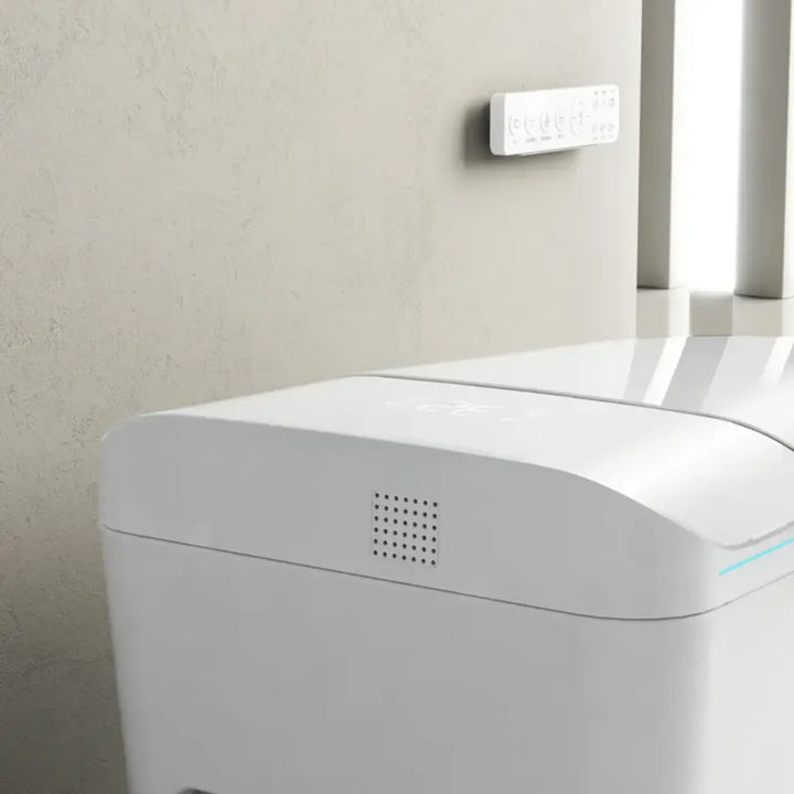 Automatic White Smart Toilet with Voice Control, Warm Wash Bidet, and UV Sterilization